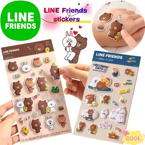 New Line friends Brown Cony Sally Sticker Creative High Color Value Anime Cartoon 3d Print Student P