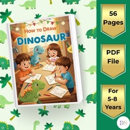 How to Draw Dinosaur (56 Pieces PDF Download) | Trace & Painting Dinosaur Training Book for Children
