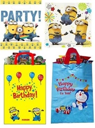 Tas Ulang Tahun Minion Ultah Anak Minions Plastik Doraemon Tempat Wadah Souvenir Jajan Tenteng Motif