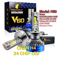 ĐÈN PHA LED V60 SIÊU SÁNG 120W CHÂN H4/H1/H7/H11/9005/9006/9012 LẮP ÔT XE MÁY { 1 BÓNG}