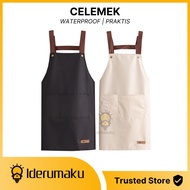 Waterproof Cooking Apron Brown Strap Waterproof Kitchen Apron Adult Kitchen Apron