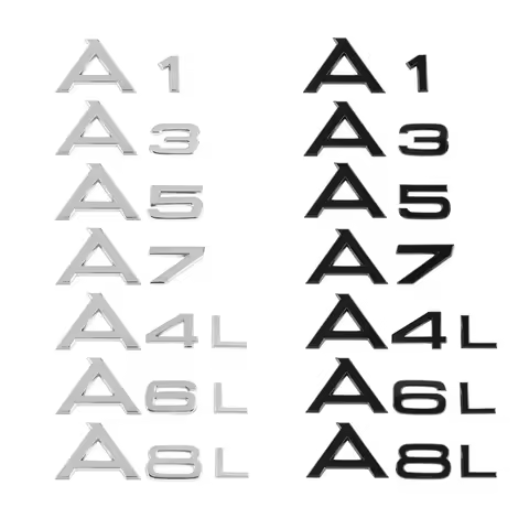 3D Chrome-Plated Black ABS Logo Decoration for Audi A1 A3 A4 LAA5 AA7 A8 Q2 Q3 Q5 Q7 Q8 TDI TFSI Rea