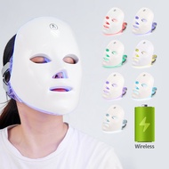 Foreverlily Rechargeable Facial LED Mask 7 Colors LED Photon Therapy Beauty Mask Skin Rejuvenation Lifting Dark Spot Cleaner Device