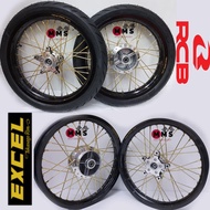 Y15ZR Y16 Takasago Excel Asia Black, RCB Lidi Spoke Gold, Gantang Hub Chrome with Tubeless Tyre Full