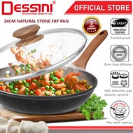 DESSINI Natural Stone Frying Pan Die Cast Aluminium Induction Non-Stick Pot Bowl Pan Cookware Tool (