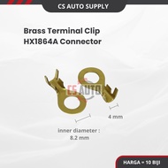 10pcs x Terminal Clip HX1864A Brass Wire Clip Hole 12 8.2mm Universal Gold Brass Car Round Terminal 