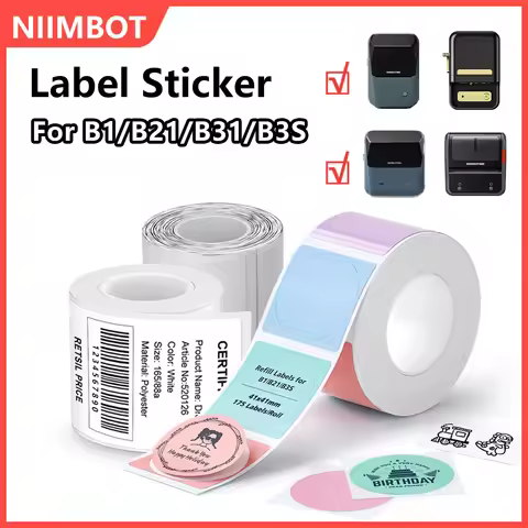 Niimbot White/Color/Transparent Labels Sticker Thermal Adhesive Paper Roll Printer Stickers For Niim