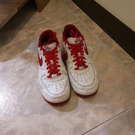 Nike air force 1紅白休閒板鞋