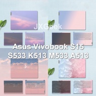 Sticker Laptop Asus Vivobook 15 K513E M513UA S533EQ S533 A513E S530U S5600 15.6 Inch Laptop Skin with Keyboard Cover Three Sides Laptop Protective Cover Anti-scratch Film Waterproof Removable Laptop Casing Full Cover