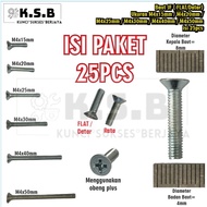 25PCS JF Bolts (FLAT Head FLAT/) M4x15mm M4x20mm/ M4x25mm/ M4x30mm/ M4x40mm/ M4x50mm/