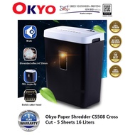 Okyo Paper Shredder CS508 Cross Cut - 5 Sheets 16 Liters (Cross Cut, Personal Shredder, Paper Shredder, Shredder Machine