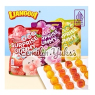 Lianggui Surprise Gummy Candy 108g Fruit Flavor Soft Candy Strawberry Grape Manggo Character Peel Gu