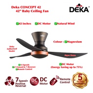 Deka Baby Fan Deka CONCEPT 42 (Magnesium) 42 inch 3 Blades DC Motor Ceiling Fan with Remote Control - 14 Speeds (7 Forward + 7 Reverse)
