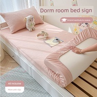 Student Dormitory Dedicated Double-Layer Yarn Bed Sheet Bed Cover Single Mattress Protective Cover C