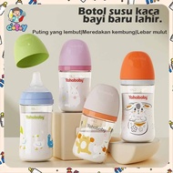 YAHABAB Glass baby bottle Newborn baby bottle Wide neck BPAbebas 160ML/ 240ML/6/8 ounces Cute bottle