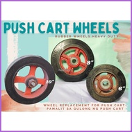 ✼ ◊ ◮ Push Cart Wheel Size 10" 8" & 6" Gulong ng Push Cart Kartilya Rubber Wheel Axle Shaft 10" 6"