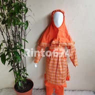 Seragam Sekolah Muslim Batik Orange Paud dan TK Kualitas Bagus