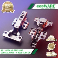ecoWARE 90 Degree Open Air Pressure Conceal Hinge - 4 Hole Slide On Furniture Door Hinge Cabinet Doo