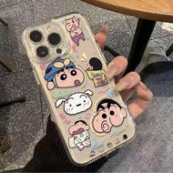 Casing iPhone 11 12 13 14 15 16 Pro Max Cute Pouty Crayon Shin-chan Silicone Soft Case For iPhone X/