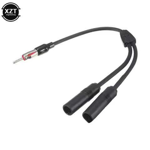 Car Antenna Cable Adapter Aluminum Plug In 1 For 2 Radio Antenna Extension Cable Meet More Connectiv