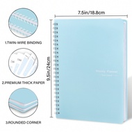 52 Weeks Weekly Planner Notebook A5 Undated Spiral Agenda Daily Student Schedules Journal Stationery