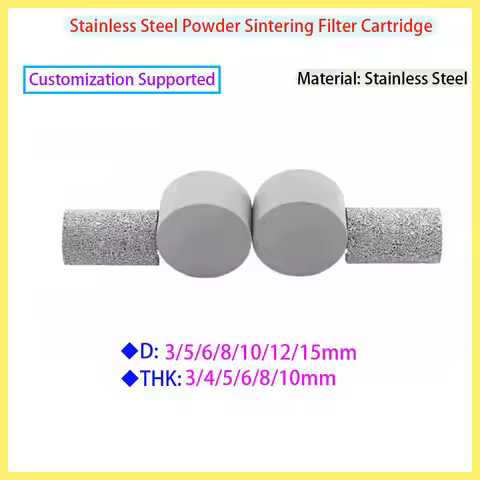 Stainless Steel Powder Sintered Filter Element, Metal Cylindrical Filter Element with A Thickness of