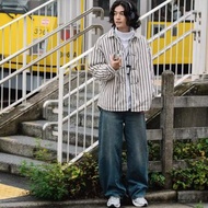 大長腿先生 日系復古水洗直筒牛仔褲