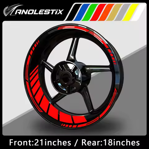Reflective Motorcycle Wheel Stickers Hub Decal Rim Stripe 21/18 Inchs For YAMAHA Honda Kawasaki Suzu