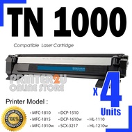 4x TN1000 TN-1000 DR1000 DR-1000 Compatible Brothe* HL1110 HL1112 HL1112A HL1210W DCP1510 DCP1610w M