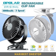 OPOLAR Portable Fan Rechargeable USB Fan Kipas Khemah Mini Camping Fan Rechargeable USB Cooling Table Fan 3Speed 5000mAh