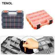 [TENOL] Hardware Tool Suitcase Screw Organizer with Removable Partitions Double -page Tool Organizer