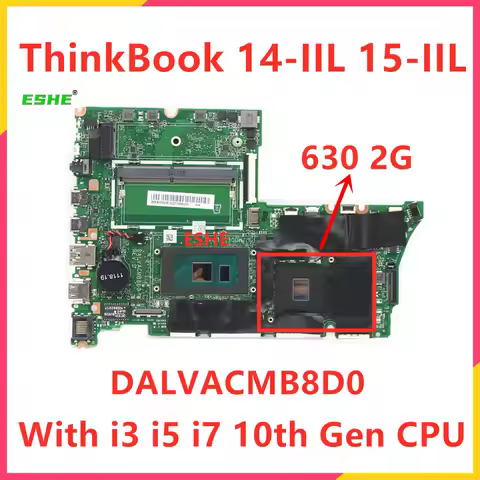 For Lenovo ThinkBook 14-IIL 15-IIL Laptop Motherboard With i3-1005G1 i5-1035G1 i7-1065G7 CPU 630 2G 