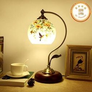 復古實木中式檯燈歐式簡約客廳書房臥室床頭燈美式浪漫古典調光燈