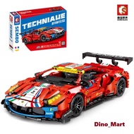 Sembo Block Red Famous GTE Speed Sports Racing Car 701950 - Dino_Mart