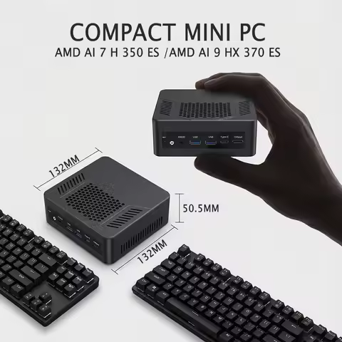 Tuofudun AI Gaming PC AMD Ryzen AI 9 HX 370 ES AI 7 H 350 ES OCuLink USB4 2x2.5G LAN 2xPCIe Desktop 