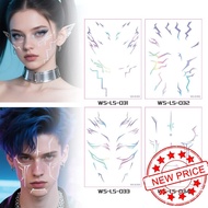 Temporary Tattoo Face Stickers Waterproof Sweat-proof Stage Lightning Anime Stickers Cosplay M8h5
