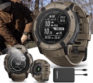 Garmin Instinct 2X Solar Tactical (Coyote Tan) Outdoor GPS Smartwatch - Flashlight, Solar Charging,
