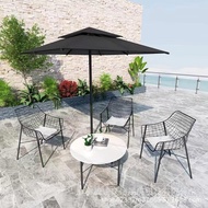 Nordic Dining Table Chair Open-air Simple Combination Recliner Courtyard Table Chair Leisure Sunscre