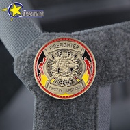Fire Alarm Honor Firefighter Brave Fearless Metal Velcro Morale Badge