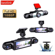BESTLINK 4 Lens Panoramic Dash Cam 3.0 Inch IPS Screen HD 1080P Built-in Motion Detection Equipment 