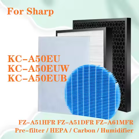 for Sharp air purifier KC-A50EU KC-A50EUW KC-A50EUB Replacement HEPA Filter and Deodorizing Carbon F