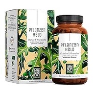 Pflanzenheld Vegan Multivitamin Capsules – 120 Capsules for Vegans and Vegetarians – Daily Vitamins with B12, Iron, Zinc, Calcium, Magnesium &amp; Vitamin A – Made in Germany