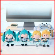 SQ1 Hatsune Miku Kagamine Rin Kagamine Len Plushie Cute Bean Sprout Shape Plush Bag Charm with Badge