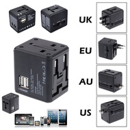 Universal Travel Adapter Plug All in One UK US EU AU Universal Travel Adapter 2 USB Port 2.1A Worldwide Adaptor