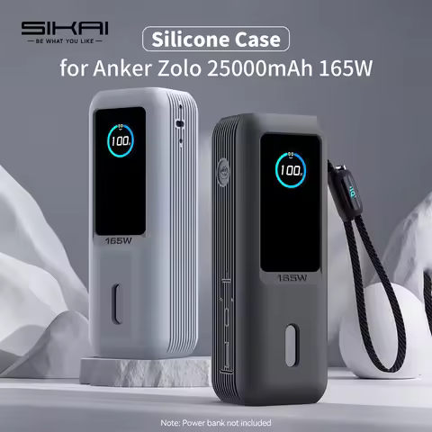 SIKAI NEW Eco-Friendly Silicone Portable Charger Case for Anker zolo 2in1165W PowerBank Shockproof C