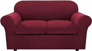Sofa Covers 2/3 Seater Sofa Protector High Stretch Spandex Fabric Couch Cover, Sofa Furniture Protector (Color : Burgundy, Size : Double seat)