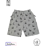 Men's Cotton Casual Shorts | Summer Jogger Shorts Tropical Print w/ 2 Zippered Pockets 8002