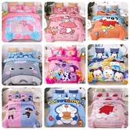 5in1 King &amp; Queen Size Cartoon Tsum Pony Doraemon Series Bedsheet With Comforter 包括棉被