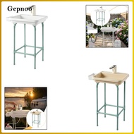 [Gepnoo] Utility Portable Sink Folding Wash Basin with Storage Basket for Camping Picnic Gardening Y