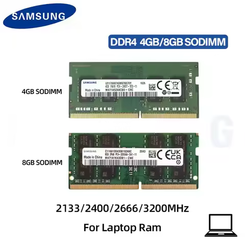 Samsung Laptop Ram DDR4 4GB 8GB PC4 3200AA 2666V 2400T 2133P 3200MHz 2666MHz 2400MHz 2133MHz SODIMM 